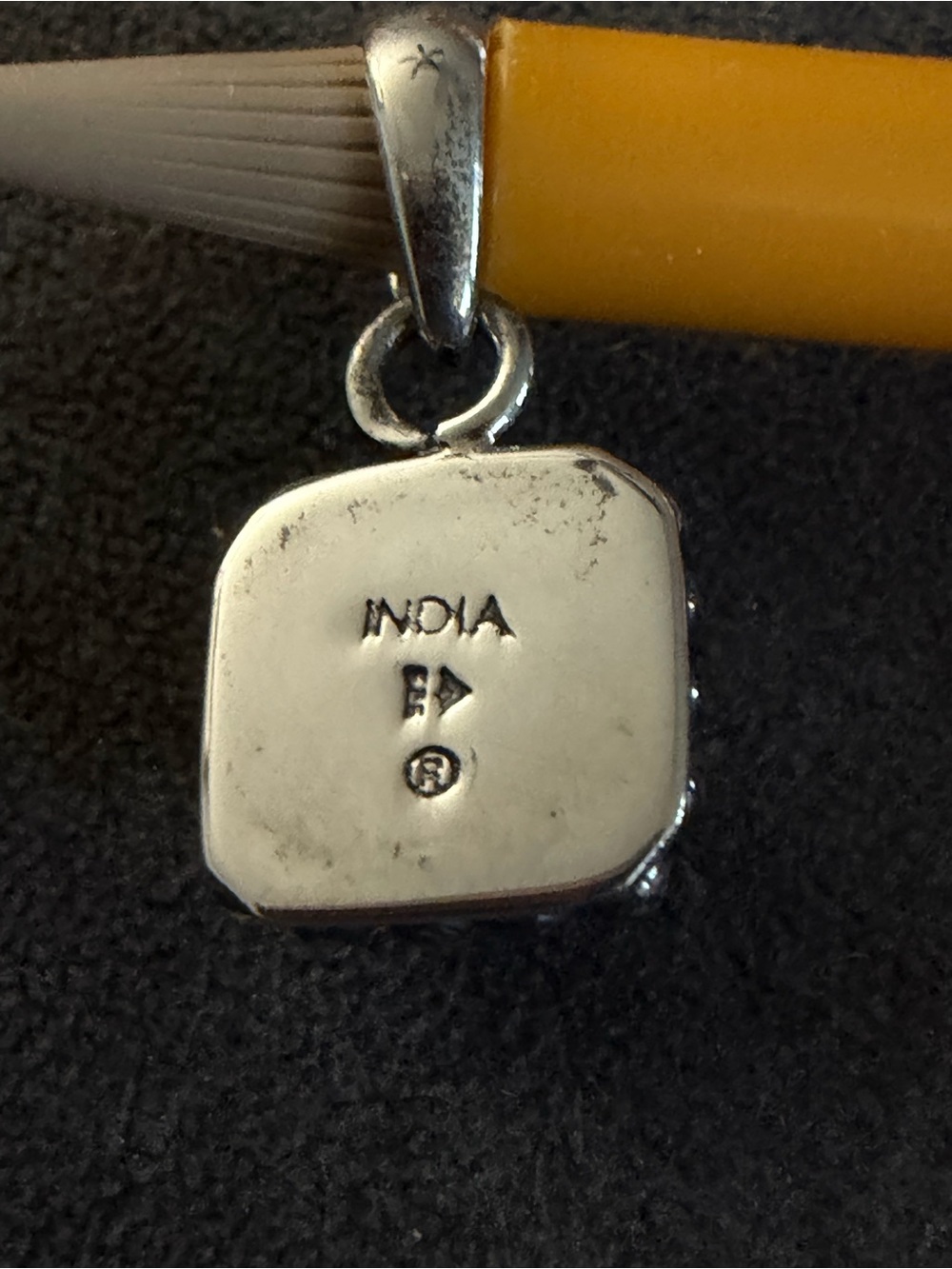 Sterling Silver Mother-of-Pearl Square Pendant - White - Picture 5 of 7